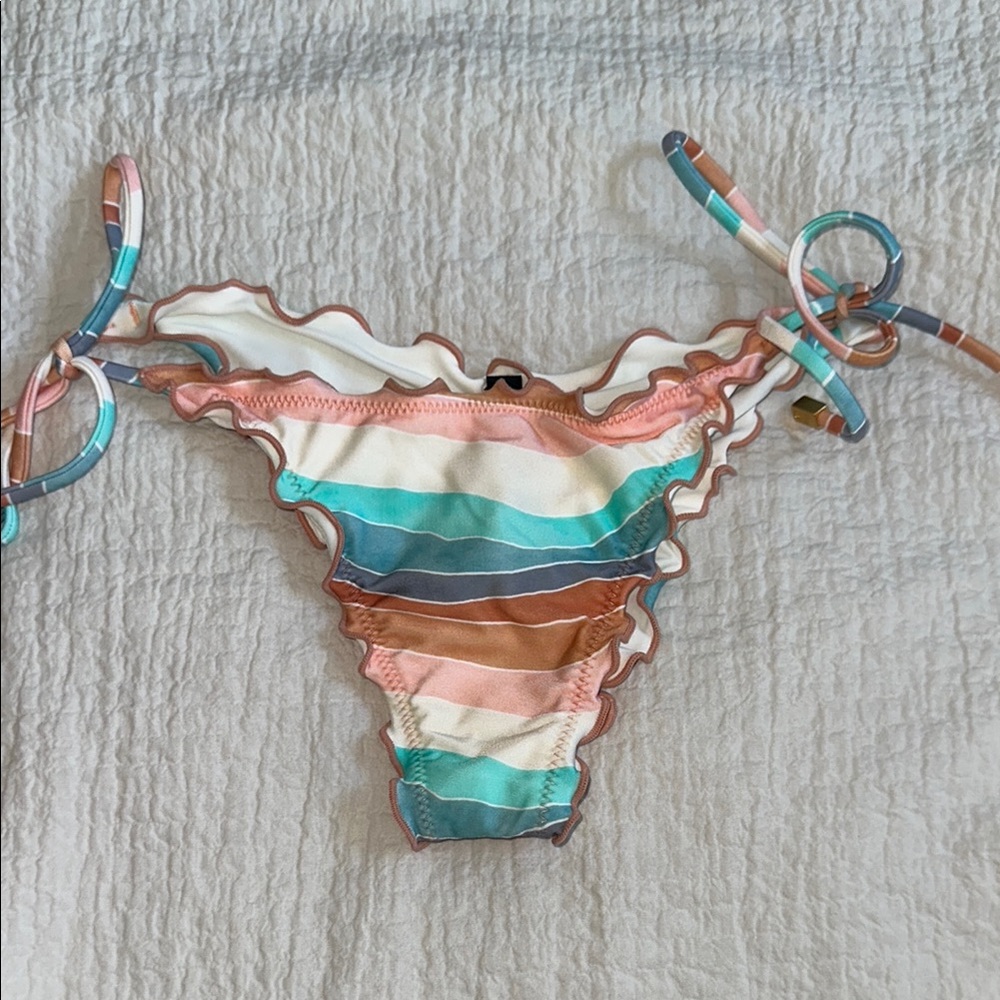 Vix swimwear Striped Ruffle Bikini Bottom